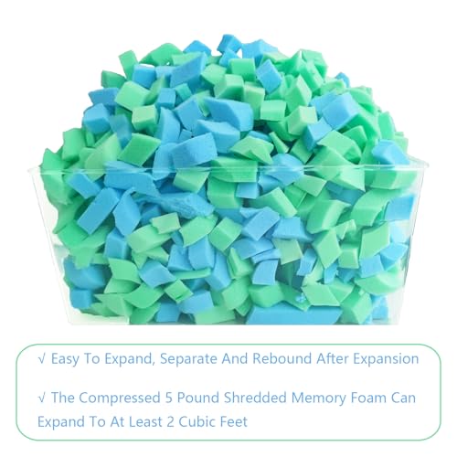Bean Bag Filler, 10 Pounds Comfortable and Soft Shredded Memory Foam Filling Without Gel, Premium Random Colors BeanBag Stuffing for Various Pillows/Punching Bag/Couch Cushions/Pouf/Dog Bed
