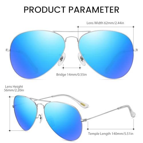 DUCO Classic Aviator Sunglasses for Men Women Retro Polarized Sun Glasses UV400 Protection Driving Fishing 30253