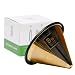 TITANIUM COATED GOLD Pour Over Coffee Filter - Reusable Stainless Steel Drip Cone for Chemex, Hario V60, Carafes and Other Coffee Makers