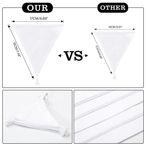 G2PLUS Fabric Bunting Banner with Tassel, 3.3M Double Sided Cotton Tassel Banner with 12 White Triangle Pennants - Image 2