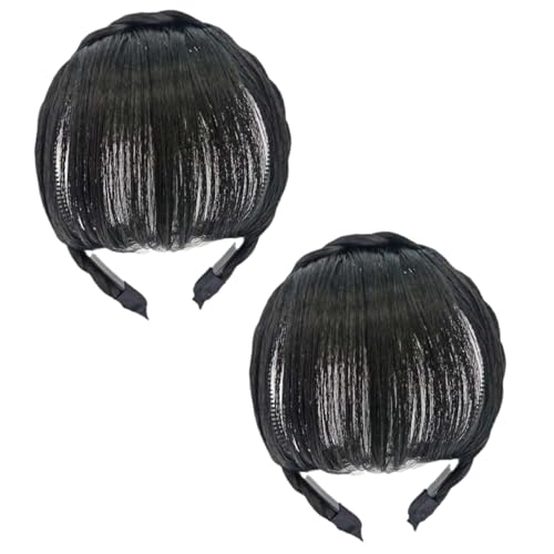 Fausse frange naturelle, postiche, clip, perruque longue, bandeau synthétique, frange, bandeaux pour femme