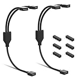 PAUTIX 2-Pack DC 1 Female to 2 Way 4 Pins Splitter Cable for RGB LED Strip,DC Power Adapter Y Connector CCT/4-Pin RGB COB LED Strip Lights,5050 RGB LED Lights,4pin Controller Plug Splitters