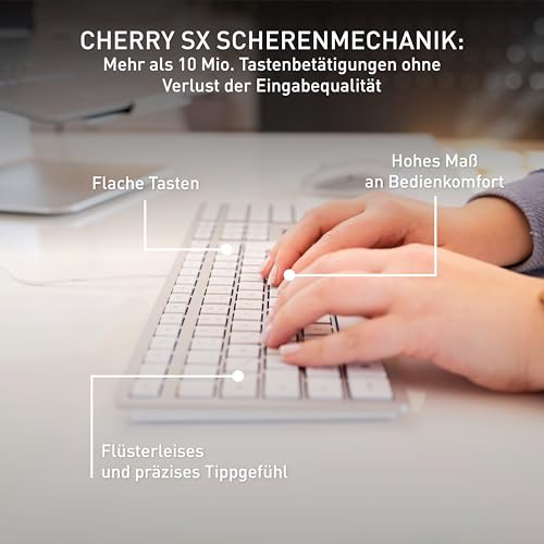 CHERRY KC 6000 Slim - USB Keyboard - Ultraflaches Design - Kabelgebunden - Deutsches Layout - QWERTZ Tastatur - Silber – Bild 6