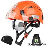 Green Devil Casco Duro de Seguridad con Visera Tintada y Transparente, Cascos de Trabajo ABS para Hombre