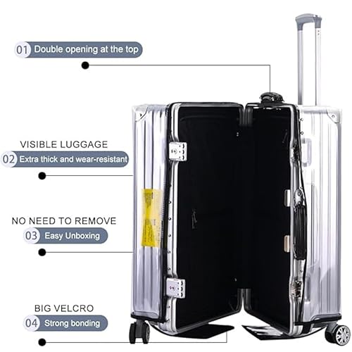 Image of Suitcase Cover Set Of 3 Trolley Bag Cover Transparent PVC Suitcase Bag Cover with Zipper Dustproof Waterproof & Cabin Bag Anti-Scratch Luggage Cover for Travel Accessories, ( Grey, Pack of 3 )