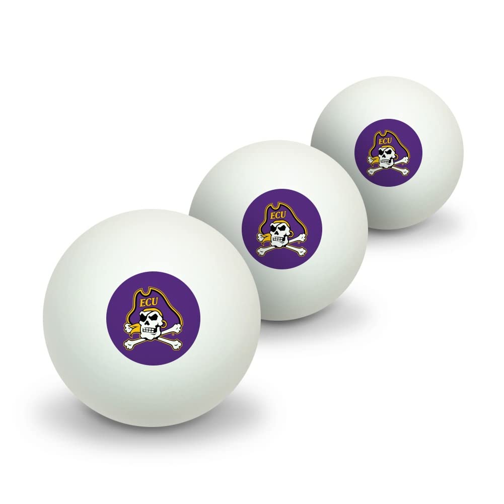 GRAPHICS & MORE East Carolina Primary Logo Novelty Table Tennis Ping Pong Ball 3 Pack