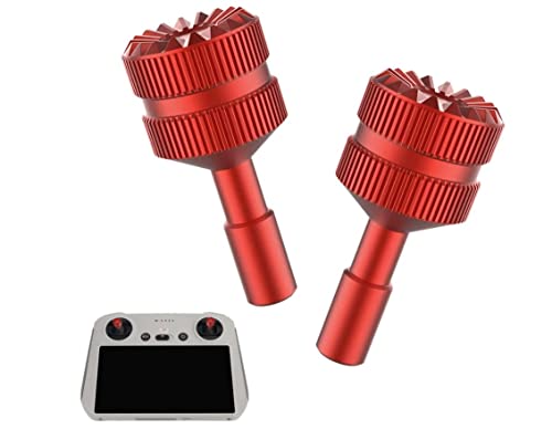 2pcs Rocker Joystick para dji Mini 3 Pro Drone Pulgar de Aluminio Mini Joystick Grip para dji Smart Controller Accesorio para dji RC Smart Controller Antideslizante (Rojo) Cover