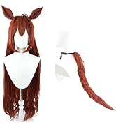 Amazon.co.jp: コスプレウィッグ 尻尾 かつら 馬耳 小物 ストレート