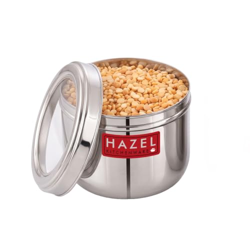 Image of HAZEL Stainless Steel Top See Container 1000ml, Dabba for Kitchen Storage