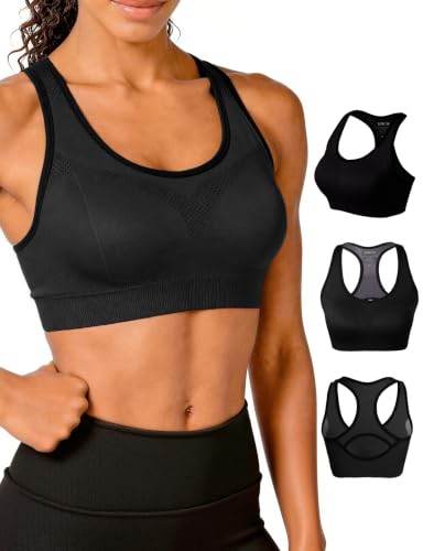 Image of Match Sports Bras for Women, Seamless Racerback Bra with Mid-Impact | Full Coverage Bras with Removable Pads, Soft & Breathable Fabric, Ideal for Yoga, Running, Workout, Pilates & Daily Wear