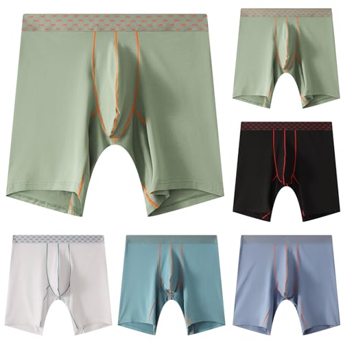 Thatrich Men's Boxer Briefs Cooling Athletic Shorts Long Underwear Casual Slim Fit Stretch Boxers Breathable Lightweight Wear - Main Image