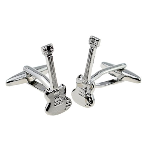 Mancuernillas para hombre guitarra retro eléctrica miniatura 1