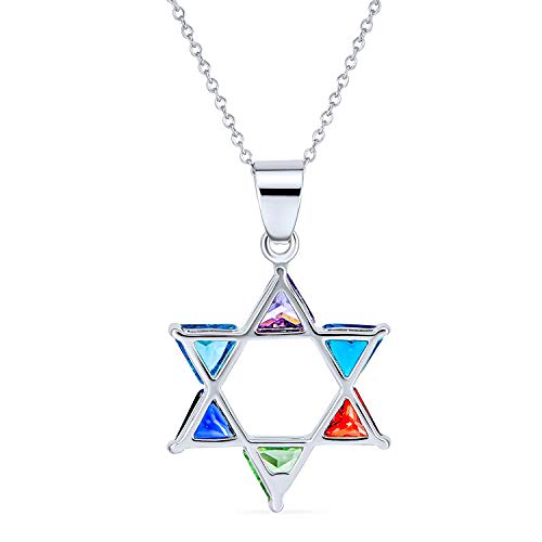 Traditional Magen Judaica Hanukkah Star of David Necklace Cleat Black Blue CZ, 14K Gold Plated .925 Silver Pendant for Women & Teens2
