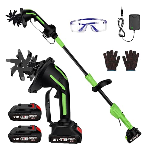 Akku Gartenfräse Handlicher Bodenhacker Leichte Akku Bodenfräse für Beet, Garten,