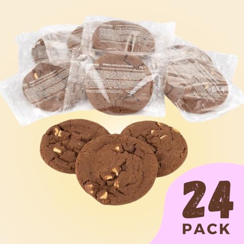 Coffee Masters Chocolate Cookies - 1 x 24 Pack Individually Wrapped Biscuits Perfect Cookie Snack for the Family - Light and Crunchy Double Choco Chip, Suitable for Vegetarians