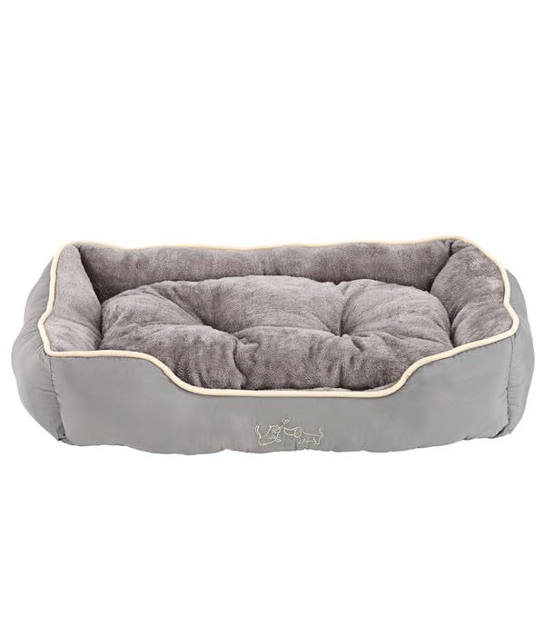 Dehner Lieblinge Hundebett und Katzenbett Sammy, ca. 90 x 70 x 20 cm, Polyester, grau