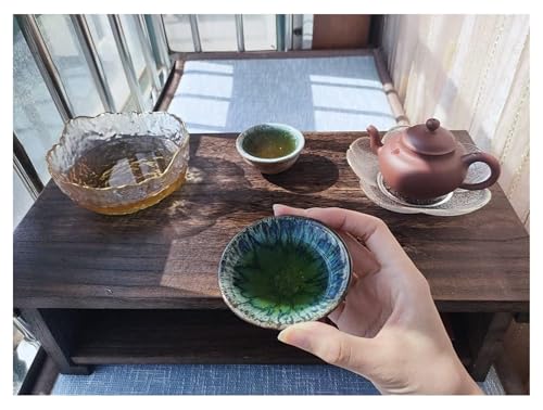 Table à thé zen pliante avec étagère de rangement pour salon bas