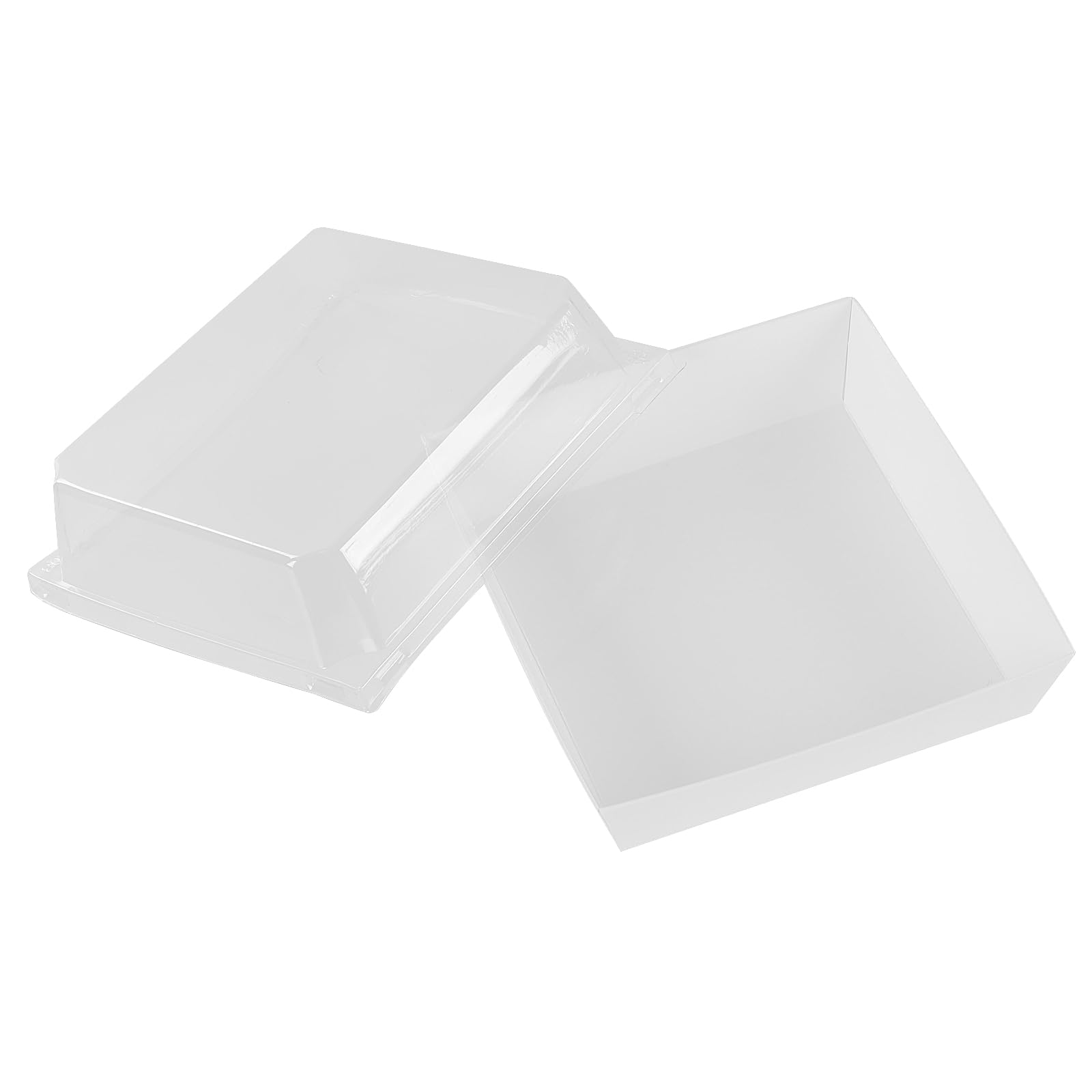PINGEUI 100 cajas para rebanadas de pastel con tapas transparentes, caja de papel de 5 pulgadas, cajas de pastel para porciones de pasteles, sándwiches, galletas, color blanco