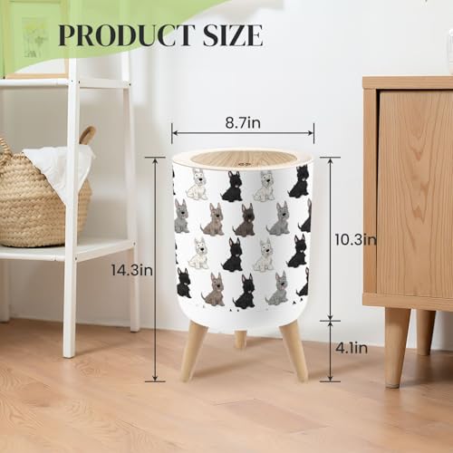 Caneca de basura pequeña con tapa y patas, 7 litros miniatura 3