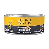 Hound & Gatos Wet Cat Food, 98% Chicken & Liver, Grain Free Pate Cat Food, Real Meat, High Protein, Limited Ingredients, No Additives, 5.5 oz. Cans (Pack of 24)