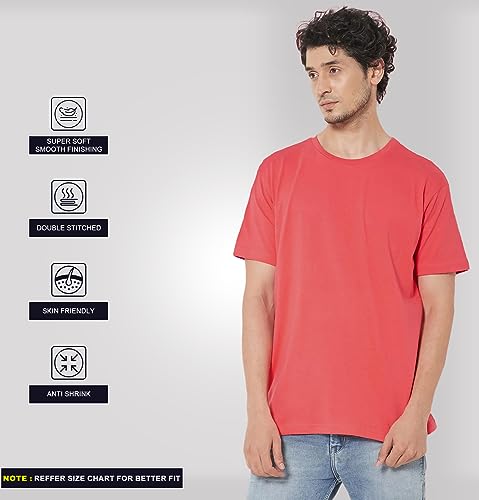 Image of Sleepynuts Men's Regular Fit Round Neck Half Sleeves Solid Casual Wear T-Shirt