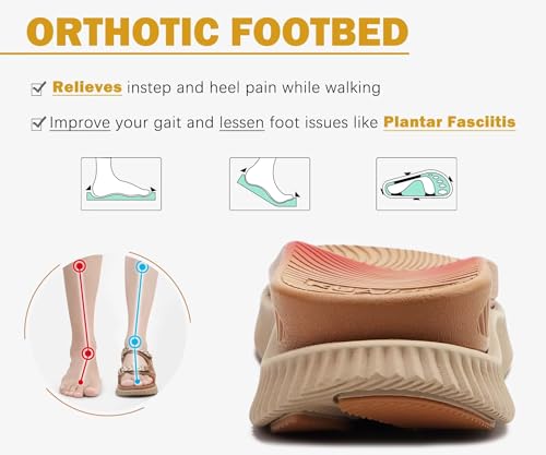 Image of KuaiLu Womens Orthopedic Walking Sandals with Comfortable Arch Support Recovery Sport Relief Plantar Fasciitis Summer Outdoor Hiking Adjustable Strap Platform Cushion Shoes