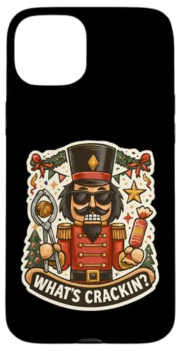 クリスマス くるみ割り人形 Whats Crackin 面白い クリスマス ナッツクラッカー スマホケース iPhone 15 Plus 用