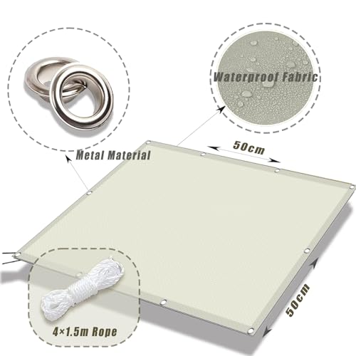 Voile d'ombrage rectangulaire blanche 1.3x3.1m avec oeillets - 6