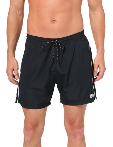 BOSS Men's Standard Medium Length Solid Swim Trunk