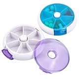 Jinlaili 2 Stück Tablettenbox 7 Tage, Pillendose, Medikamentenbox 7 Tage, Tragbar Tablettendose,Wasserdicht Tablettenschachtel, Klein Tablettenspender für Reise,Täglichen Gebrauch