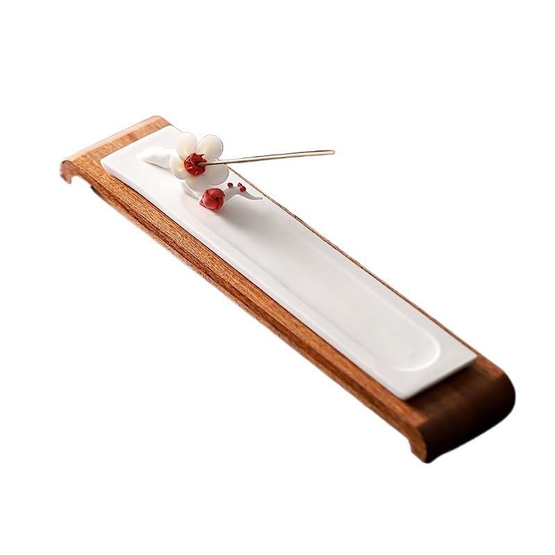 Accessoires de méditation : porte-encens en céramique Lotus Line pour yoga