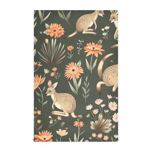 ODAWA Cute Kangaroos Kitchen Towles Kitchen Hanging Towels DishCloths for Kitchen, 4 Pack