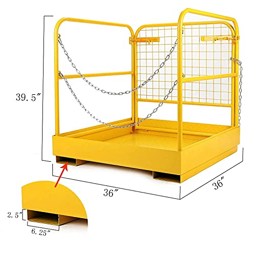 Forklift Safety Cage 36"X36" Inch Heavy Duty Forklift Man Basket 1150Lbs Capacity Forklift Work Platform Provide Safety For Most Aerial Jobs #TOP2