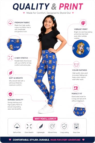 Image of BODYCARE Kids Girls Cotton Leggings | Soft Stretchable Pants, Playtime, Yoga & Casual Wear | Comfortable Elastic Waist Leggings for Toddler & Kids Girls