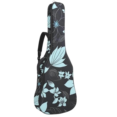NUEAHEDN 40/41/42-inch Leaf Art Acoustic Guitar Bag With Adjustable Shoulder Strap And 2 Storage Bags. Guitar Bag With Back Hanging Loop, Electric, and Classical Guitars