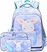 Backpacks for Girls Bunny Backpack Kids School Backpack With Lunch Box, Pencil Case, 3 in 1 Bookbag Set Preschool Kindergarten Elementary Backpack for Age 3+ (Purple Rabbit)