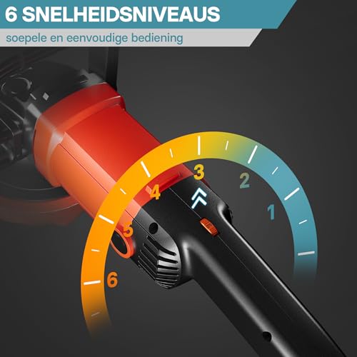 Wiltec professionele auto polijstmachine 1200 W slijpmachine tot 3000 rpm polijstapparaat met 6 standen poetsmachine met accessoires - Afbeelding 6
