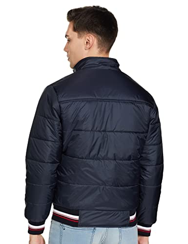 Image of Qube By Fort Collins Men's nylon Standard Length Regular Fit Quilted Bomber Jacket - Winter Warm, Insulated, Ribbed Cuffs, and Stylish Design