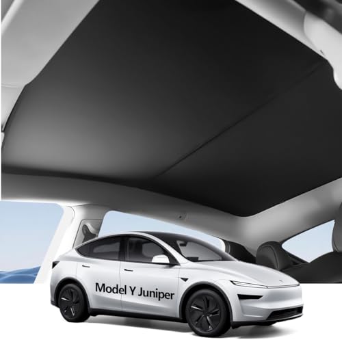 Image of Ice Crystal Sunshade for Tesla Model Y Juniper 2025 2026 Glass Roof UV Protection, Heat Insulation, Non-Sag, Foldable with Storage Bag