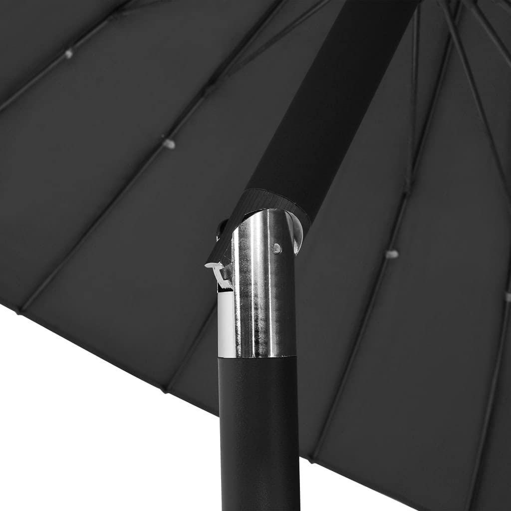 Homgoday Sombrilla de jardín con Palo de Aluminio Gris Antracita 270 cm Sombrilla de Jardín,Protección UV Sombrilla Jardín Grande Orientable Jardín Parasol Balcón