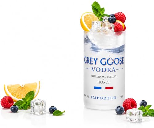 GoGiftid Upcycled Grey Goose Vodka Bottle Glass 300ml Recycled Tumbler Eco-Friendly Barware for Spirits Cocktails & Juice Pack of 1