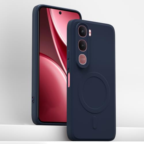 Image of Pikkme Back Cover for Vivo Y31 5G Soft Matte Silicone Mag-Safe Design (Mag-Safe Not Support) Camera Protection | Slim Fit Bumper Cover (Blue)