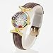 Glass Of Venice Murano Glass Millefiori Watch with Leather Band - Brown Multicolor