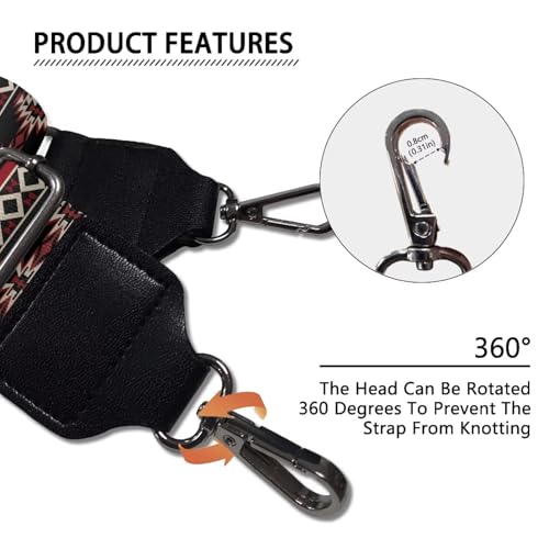 Image of TODIYADDU Brown Ethnic Stripe Purse Straps Cross Body Strap for Sports Handbag Straps Computer Long Strap Wide Purse Straps Replacement Crossbody for Handbags Guitar Bags Wallets