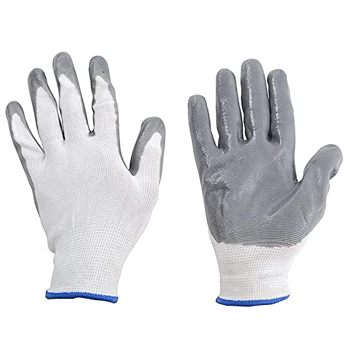 Cut Resistant Rubber Gloves Used for Gardening and Home Working with Sharp Items (Pack Of - 8, White) 3