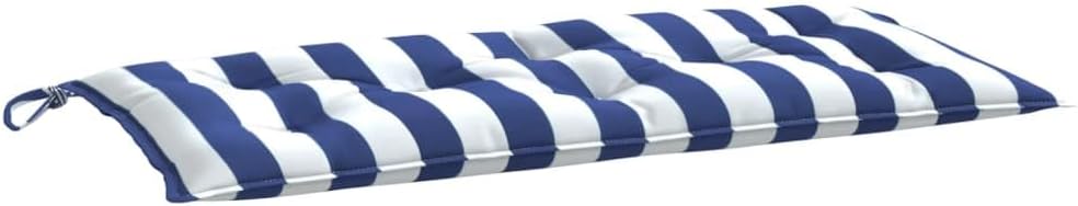 vidaXL Indoor/Outdoor Bench Cushions 2 pcs, Patio Loveseat Cushions, Porch Swing Seat Cushions, Non-Slip, Water-Repellent, Breathable, Resilient, Blue&White Stripe 39.4"x19.7"x2.8" Oxford Fabric