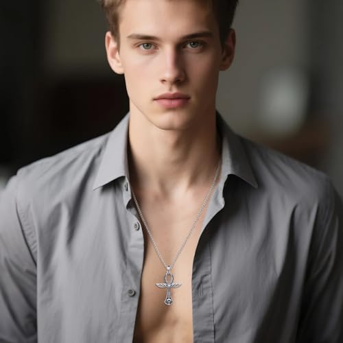 Ankh Necklace Sterling Silver Ankh Cross Pendant Ankh Egyptian Amulet Jewelry Gifts for Men Women2