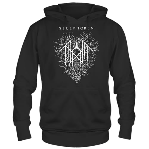 2Bhip Sleep Token Hoodie Depth Chart Adult Front & Back Print Black Hooded Sweatshirt Metal Rock Band Apparel