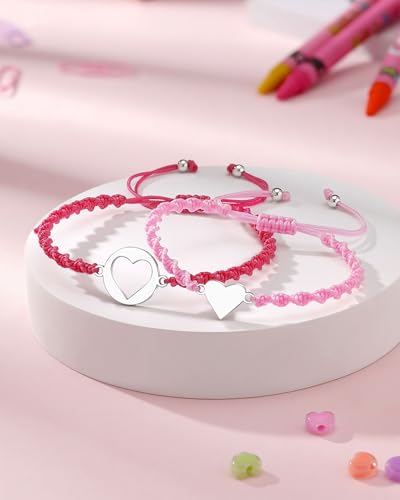 UPROMI First Day of Preschool/Kindergarten/1st Grade Gift, Matching Heart Back to School Bracelet Mommy and Me3