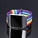 Bandmax Compatible for Rainbow Nylon Fitbit Ionic Bands,LGBT Pride Breathable Replacement Watch Band Sport Strap Accessories with Adjustable Steel Buckle Compatible Fitbit Ionic Smart Watch